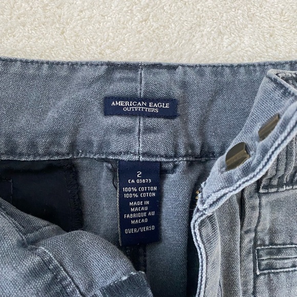 American Eagle Cotton Belted Cargo Pocket Mini Skirt Faded Blue 2 - Picture 5 of 8